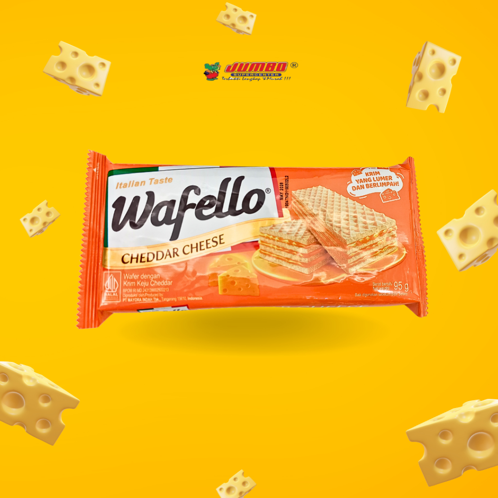 

Wafer Wafello Cheddar Cheese 95gr Rasa Keju Cheddar Wafello Italian Taste