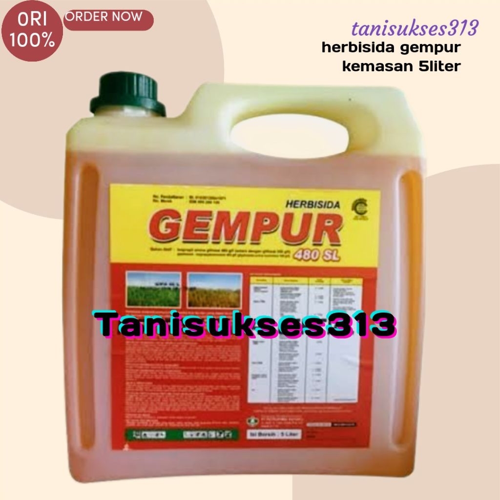 herbisida gempur 5liter original obat rumput kemasan gempur 5liter herbisida