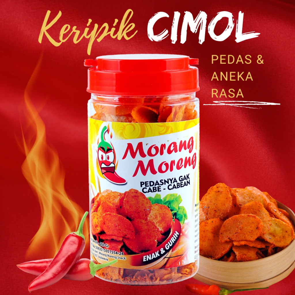 

Keripik Cimol Kering Pedas Morang Moreng - Cemilan Kekinian Moring Toples