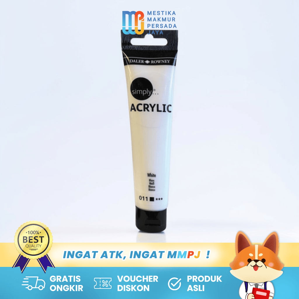 

Daler Rowney Simply Acrylic Paint White - Cat Akrilik Putih 75 Ml 126975011