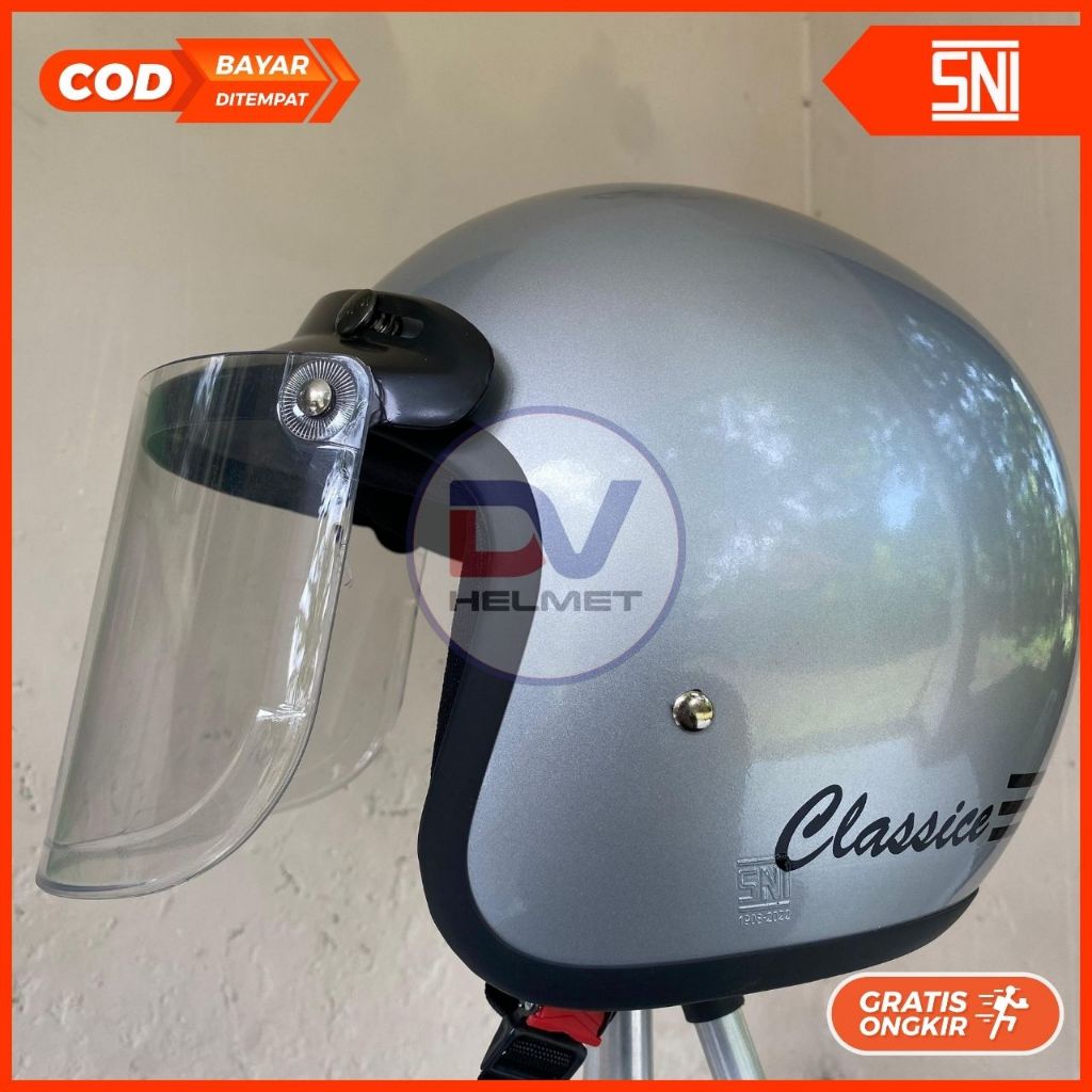 Helm Classic Garis Tiga Dewasa Original HRK SNI