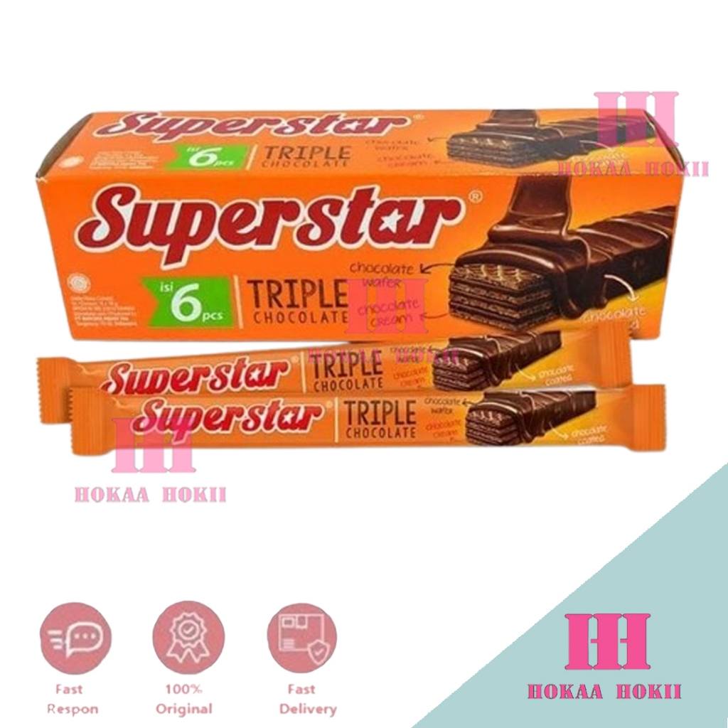 

Superstar Wafer Triple Chocolate Isi 6 Pcs