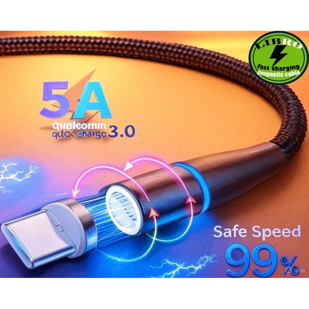 Kabel Data Charger Magnet 5A Rotasi 360 Derajat 7 Pin Libro