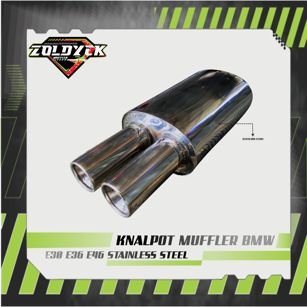 KNALPOT MUFFLER BMW E30 E36 E46 STAINLESS STEEL