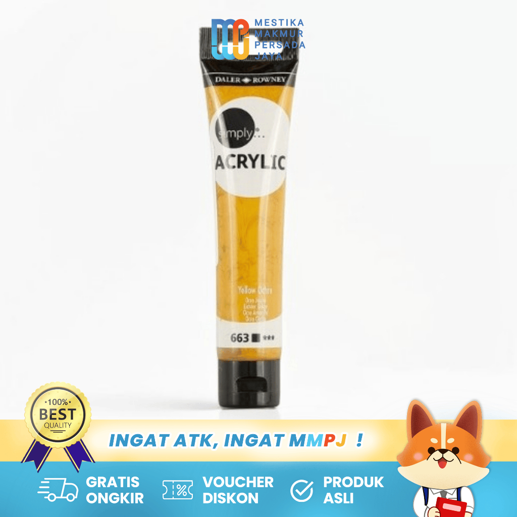 

Daler Rowney Simply Acrylic Paint - Cat Akrilik Yellow Ochre 75 Ml 126975348