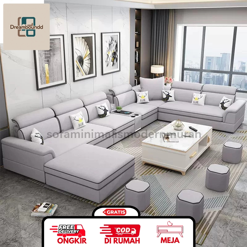 Sofa Minimalis Ruang Tamu Leter U Kursi Ruang Keluarga