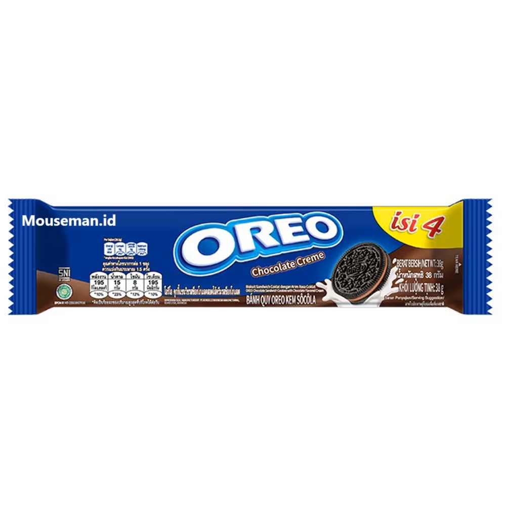 

Mouseman - OREO Original Biskuit Sandwich coklat dengan Krim Rasa Chocolate Creme Enak 36gr