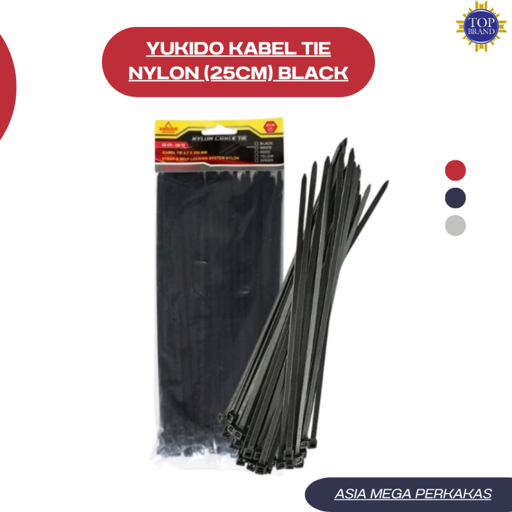 

YUKIDO Kabel Tie Nylon (25CM) Hitam / 250MM MURAH