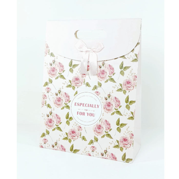 

Tas Kado / Tas Hampers Tutup Motif Bunga " For You " Uk 24 x 32 x 10,5 cm