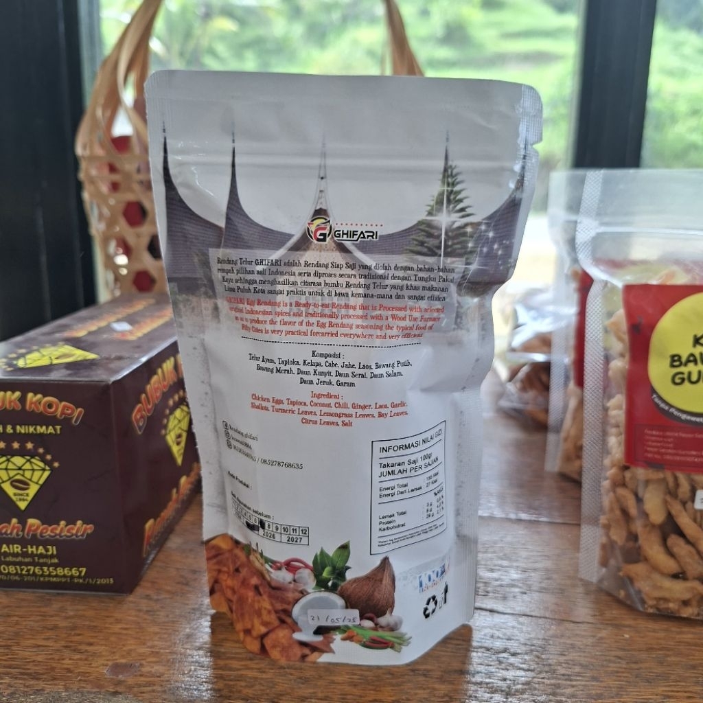 

Cemilan Rendang Telur Ghifari (150 Gram)