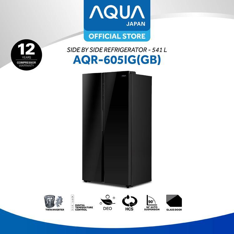 KULKAS SIDE BY SIDE AQUA 2 PINTU 541 LITER 44 WATT AQR-605IG(GB)