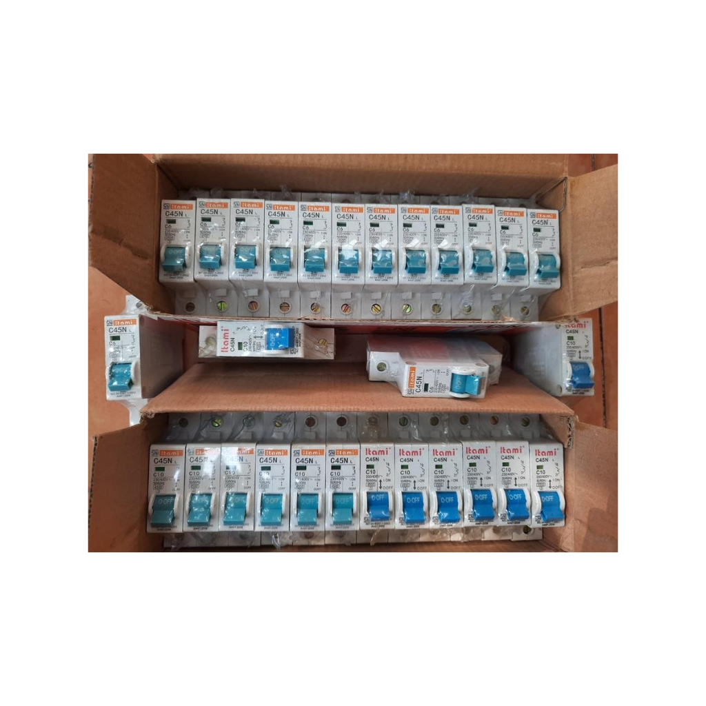 MCB Mini Circuit Breaker Ekonomis SNI 1 Phase " ITAMI " 6A, 10A.
