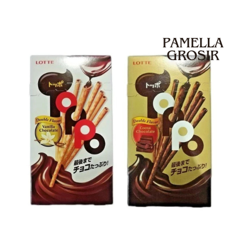

SNACK LOTTE TOPPO VANILLA COCOA COKLAT BISKUIT STIK 204 GR