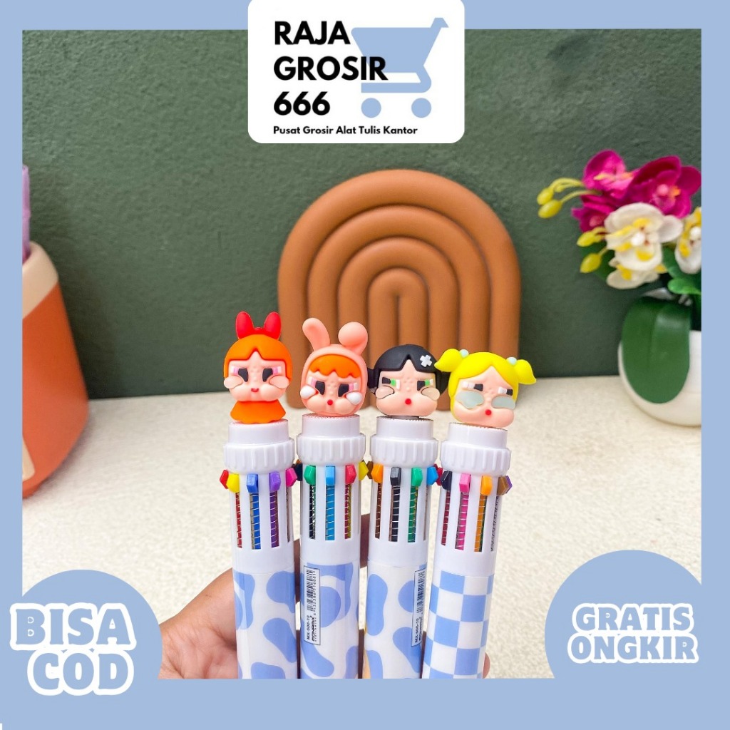 

PULPEN CETEK 10 WARNA CRYBABY POWER PUFF GIRLS PC-1913 PEN LUCU IMUT KADO UNIK SOUVERNIR