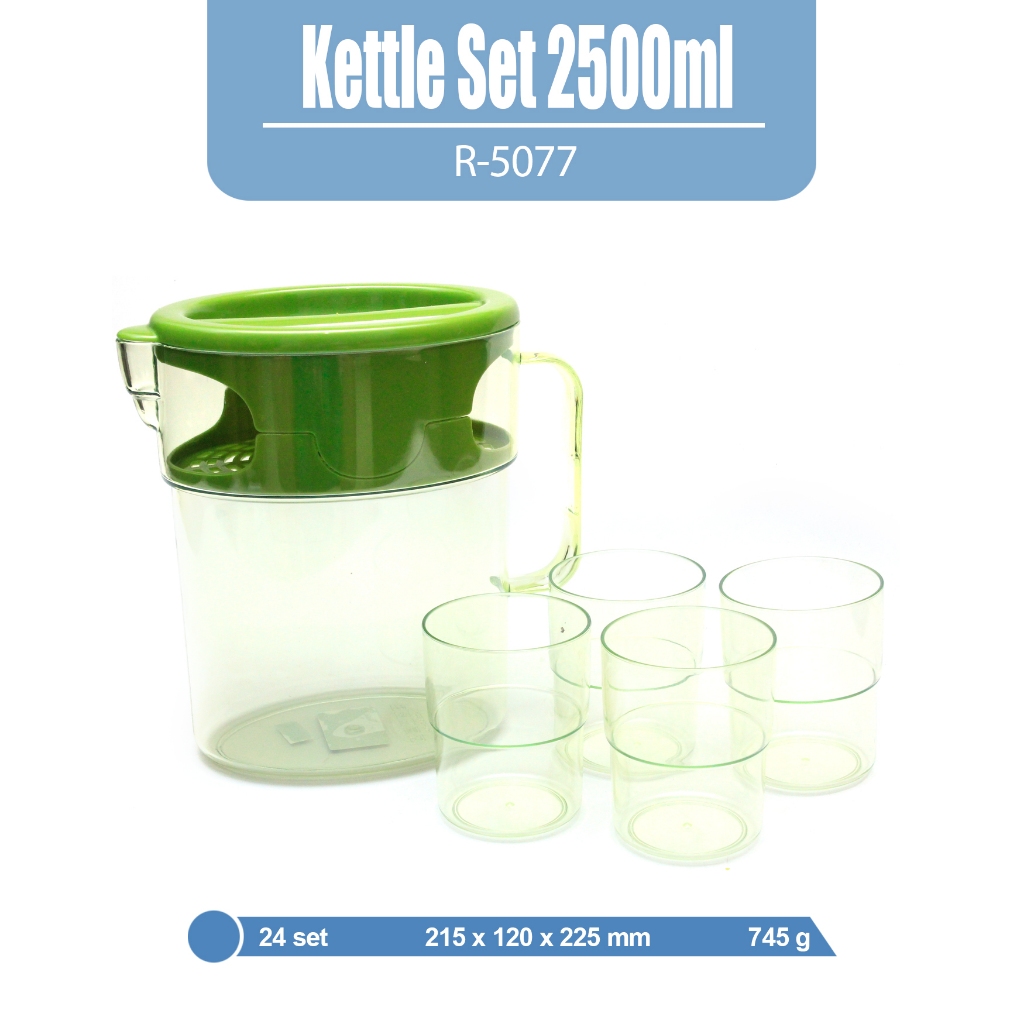 Teko Set Gelas 2500ml Kettle Set 2500ml