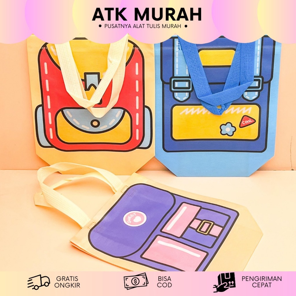 

Tas Spunbond motif ransel T-1918 22x22x9 cm GOODIEBAG UCU IMUT KADO UNIK SOUVERNIR NIKAHAN ULANG TAHUN HAJATAN