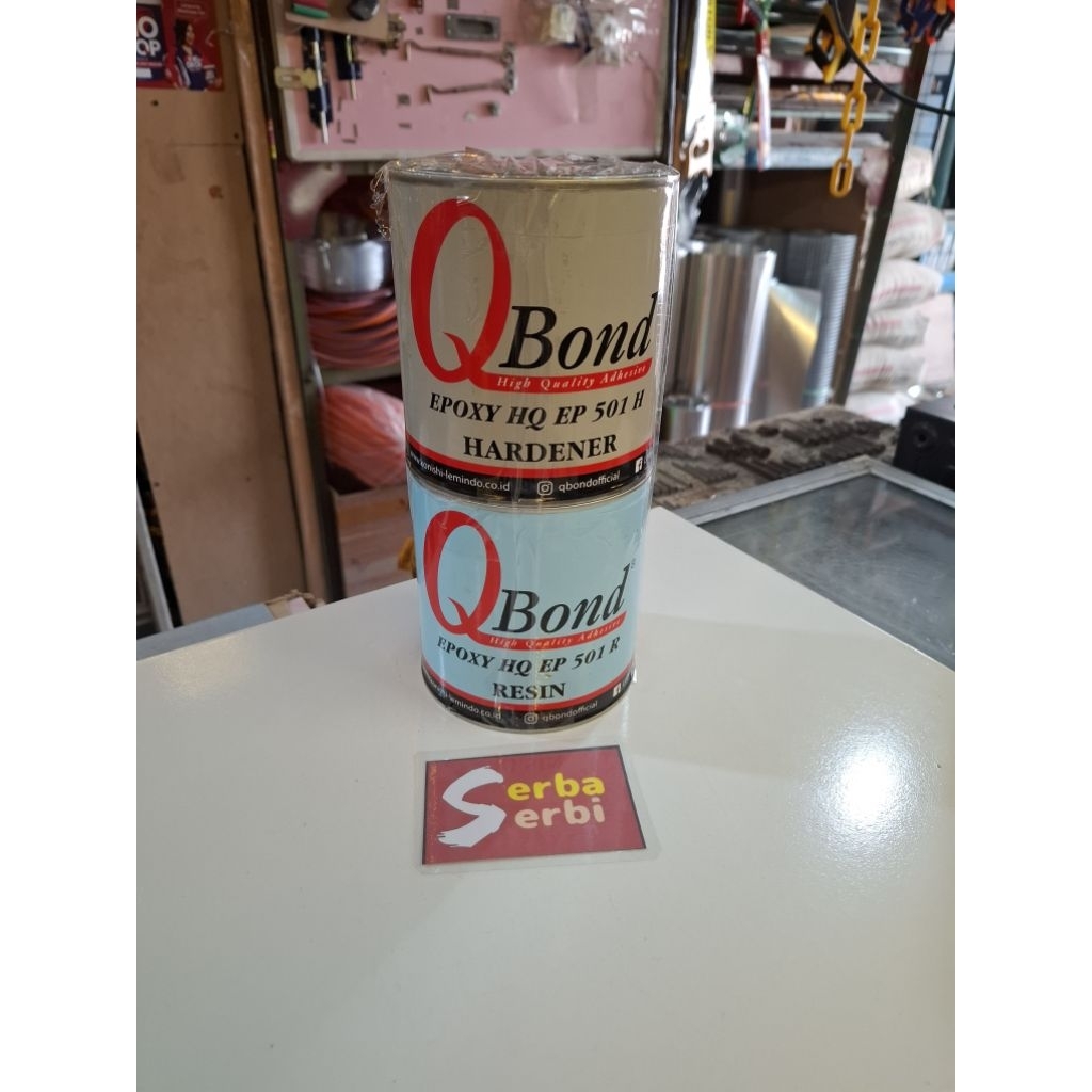 -/SET 700+700GR (BESAR) RESIN HARDENER QBOND-Lem epoxy serbaguna