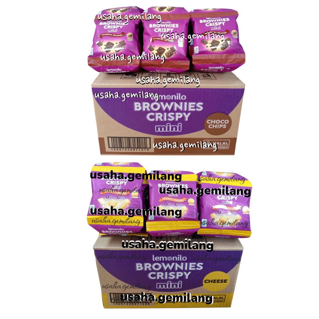 

Lemonilo Brownies Crispy MINI RENCENG 9gr (1Dus: 6rcg x @10pcs) - Brownies Crispy Chocochips / Brownies Kering Brownis Crispy Brownies Kering Tipis / Brownis Crispy Coklat & Keju / Snack Cemilan Sehat / Cookies Sehat Camilan Sehat / Brownies Kering Coklat