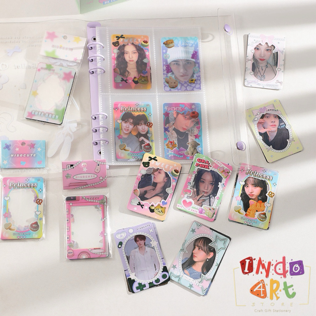 

(IAS) Inner Card Sleeve Frame PET Journal Kolbuk Transparant Decoration Unik Retro Pink