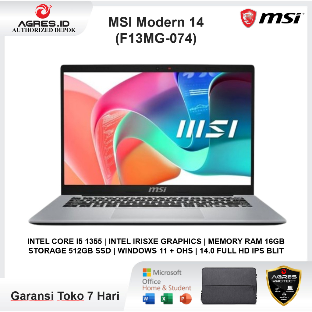 Laptop MSI Modern 14 I5 1355 16GB 512GB Win 11 OHS 14.0 Full HD IPS