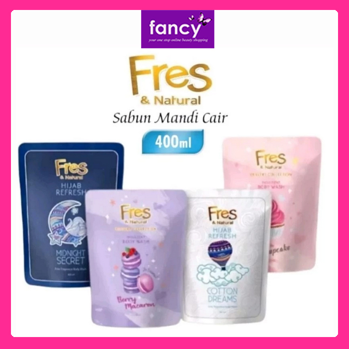 Fres N Natural Body Wash REFILL 400ml | Hijab Refresh BT21 Cupcake Macaron