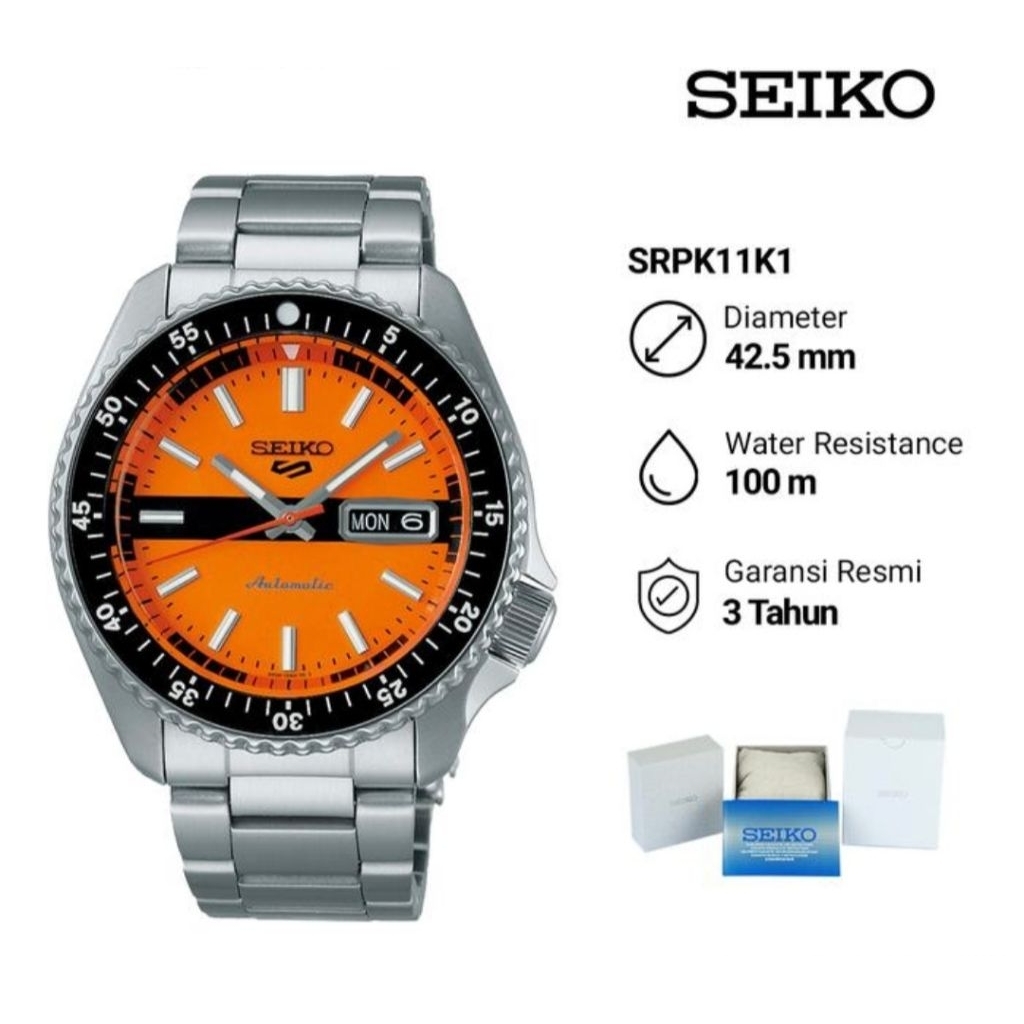 Seiko 5 Sports SRPK11K1 SKX Sporty Style Jam Tangan Pria Original