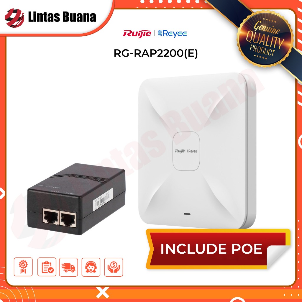 Ruijiee RG-RAP2200(E) Reyee Wi-Fi 5 1267Mbps Ceiling Access Point RG-RAP 2200E INCLUDE POE