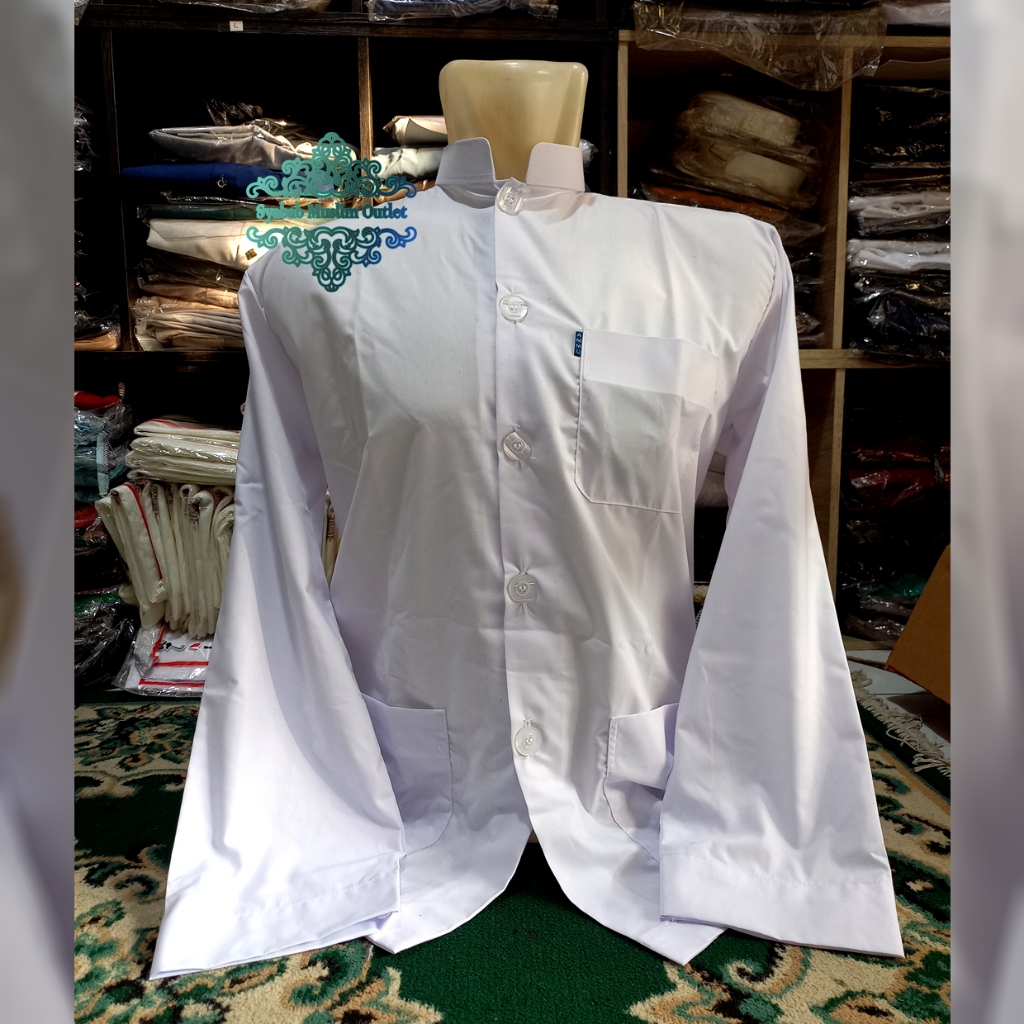 Baju koko Ammu warna putih Kerah yamani