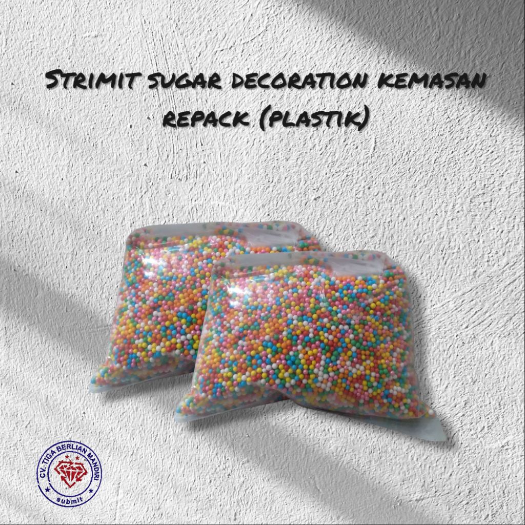 

STRIMIT SUGAR DECORATION 250G, 100G, 50G KEMASAN REPACK (plastik) 1PCS