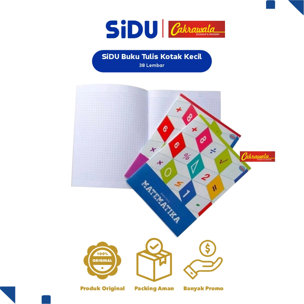 

SIDU Buku Kotak Kecil 38 Lembar | Buku Tulis Matematika Kotak Kecil Siswa