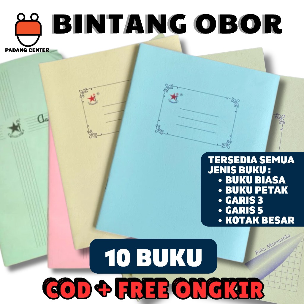 

Buku Tulis Bintang Obor 38 Lbr Tersedia Semua Jenis – 1/2 Kodi (10 Buku) – Buku Sekolah Tebal & Anti Tembus – Harga Ekonomis untuk Sekolah & Kantor