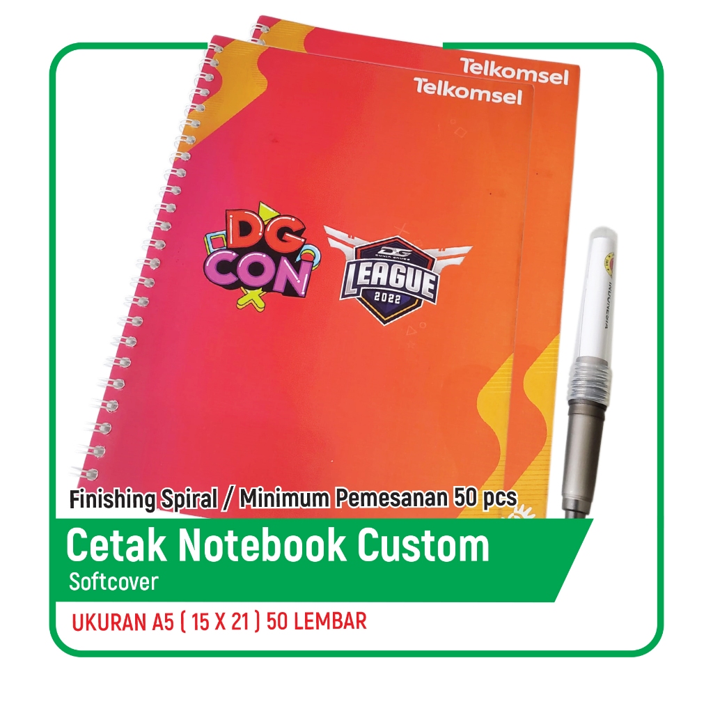 

Notebook A5 Spiral Custom Minimal 50 Pcs | Souvenir Seminar / Event / Kantor