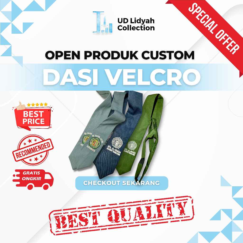 Dasi Velcro Kretek - CUSTOM SMP/SMA - Bordir