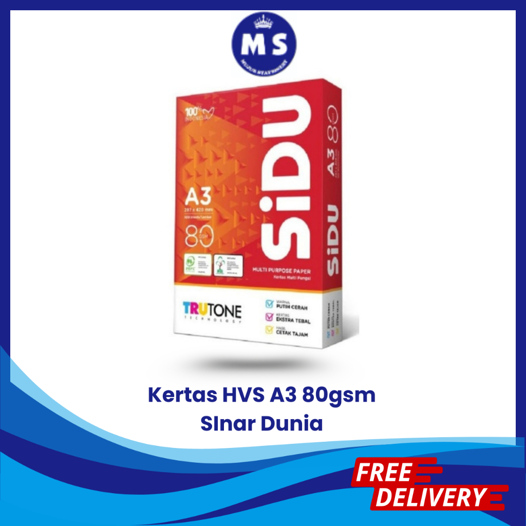 

KERTAS HVS SIDU SINAR DUNIA A3 80 GSM