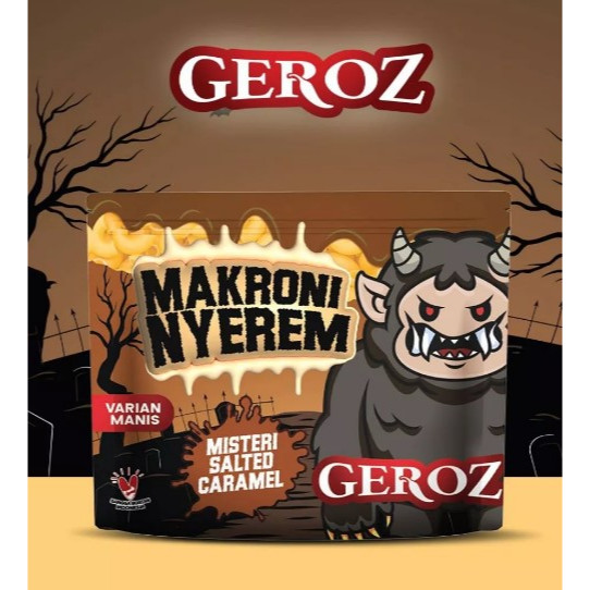 

Geroz - Makroni Nyerem - Varian Manis - Rasa Salted Caramel
