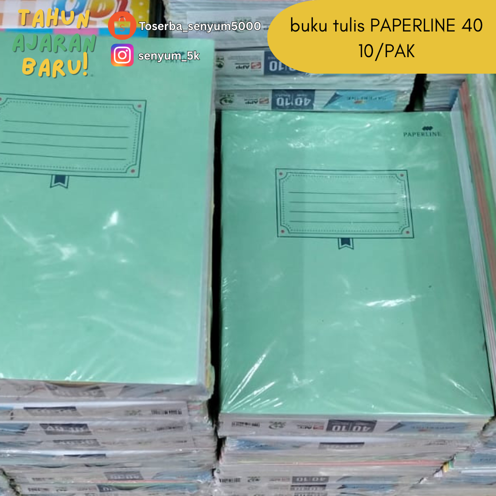 

PAPERLINE buku tulis biasa isi 40lbr 10/PAK