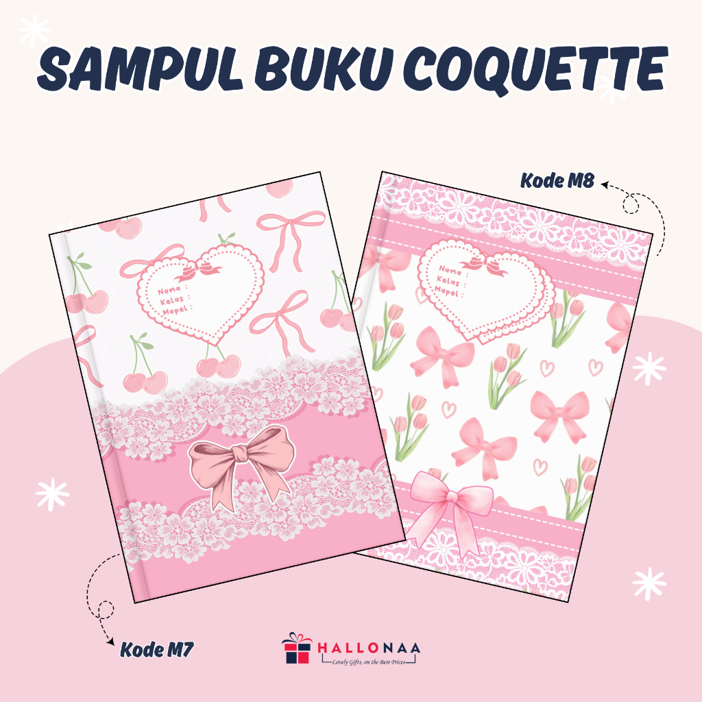

[1 LEMBAR] SAMPUL BUKU COQUETTE SERIES | SAMPUL BUKU KOKET AESTHETIC | ROSE PITA RIBBON BUKU BIGBOSS CAMPUS SIDU BOXY | PREMIUM QUALITY