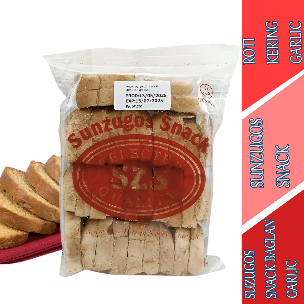

Snack Roti Kering Garlic Suzygos Baglan - Sunzugos Snack - Roti Kering Garlic - 150gr