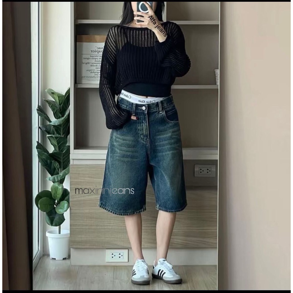 [UNISEX] Celana Jorts Jeans Baggy Shorts Baggy Jorts Jumbo