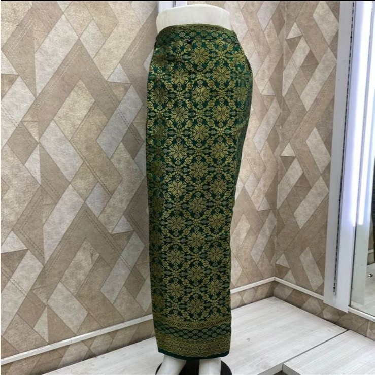 ROK SPAN SONGKET WARNA HIJAU GOLD DAN HIJAU SILVER