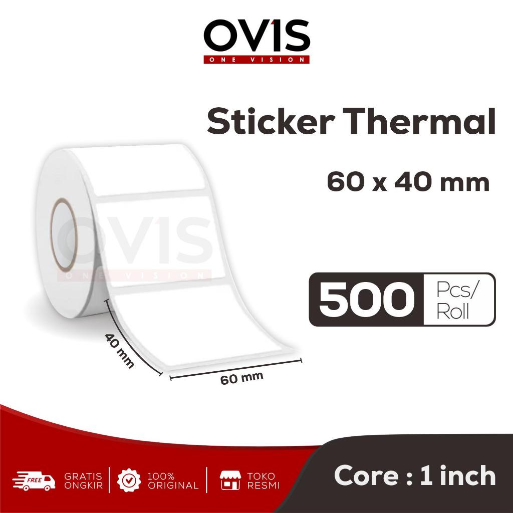 

Label Stiker Resi Thermal Direct 60x40 mm OVIS Sticker Paper Kertas Barcode Makanan Minuman Obat