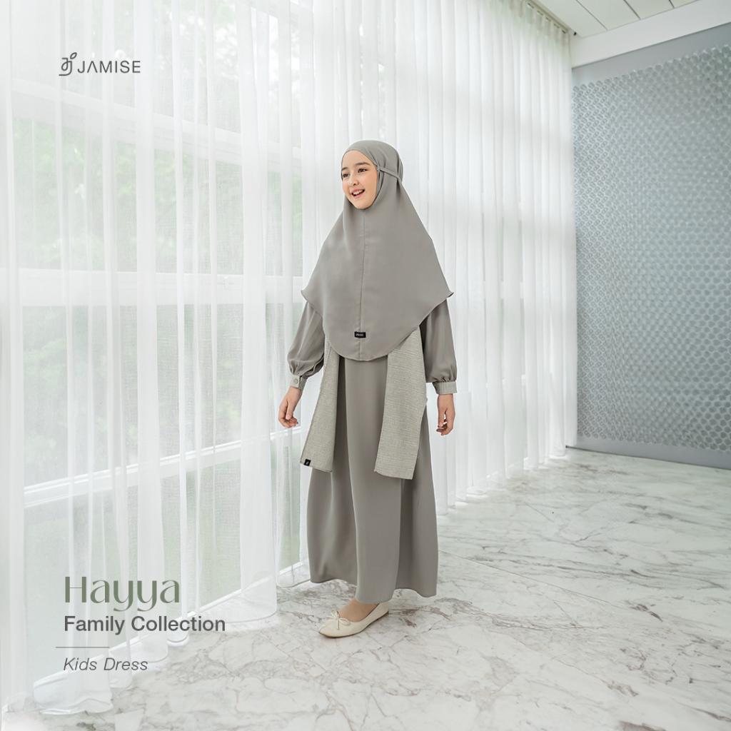 GRADE B Jamise Syari Official | Hayya Family Dress Kids Khimar Bergo