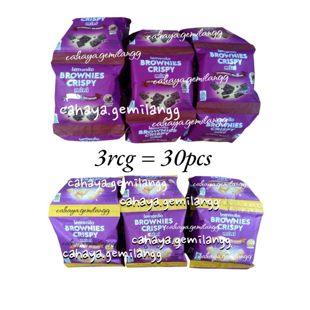 

Lemonilo Brownies Crispy MINI RENCENG (30pcs x 9gr) - Brownies Crispy Chocochips / Brownies Kering Brownis Crispy Brownies Kering Tipis / Brownis Crispy Coklat & Keju / Snack Cemilan Sehat / Cookies Sehat Kue Sehat Camilan Sehat / Kepingan Brownies Coklat