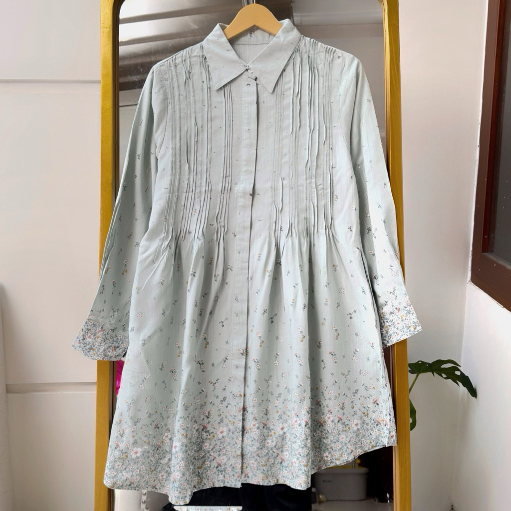 Myza Tunik Premium Linen Sanctuary Full Kancing - Khanza Hijab