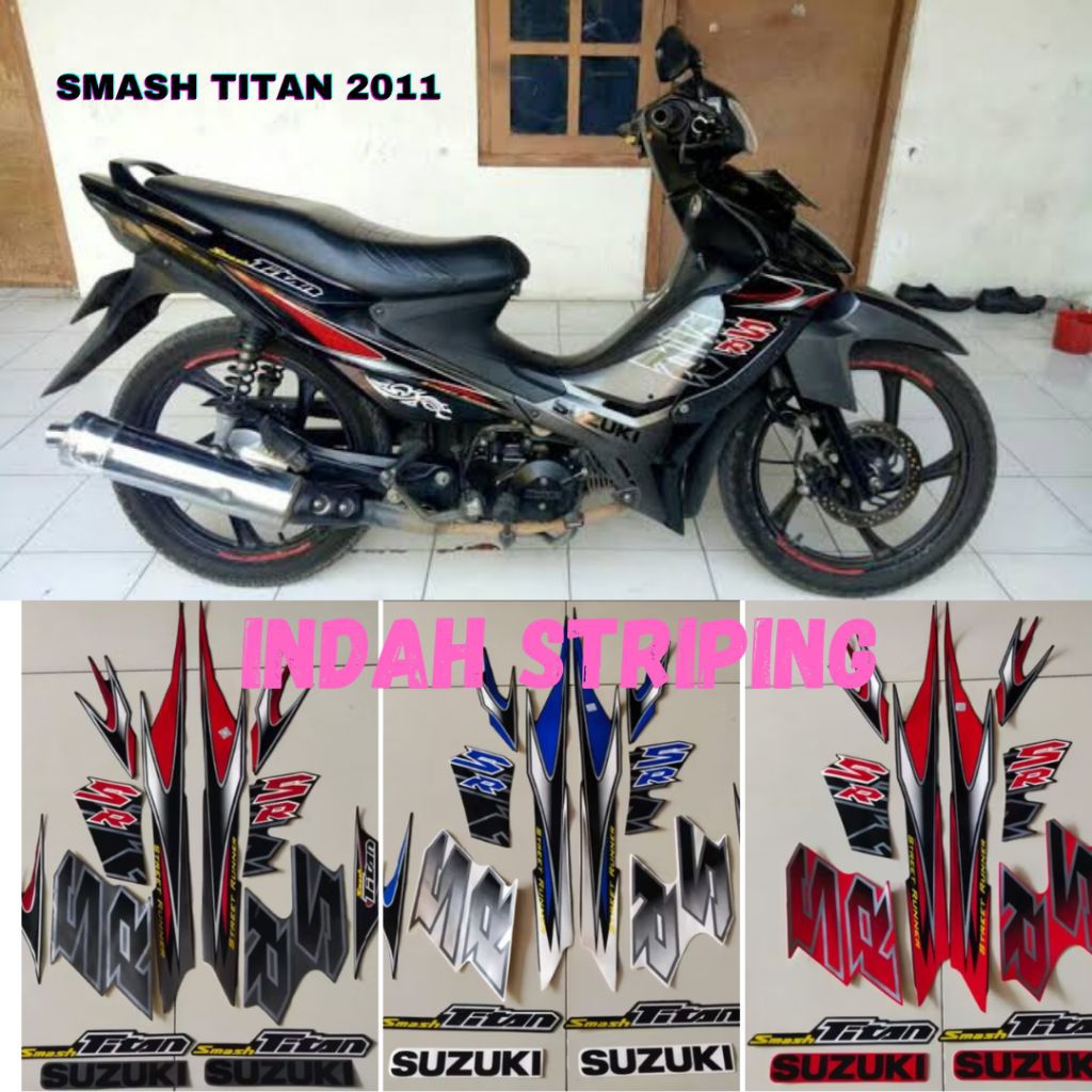 Striping Stiker List Motor Smash SR Titan Tahun 2011 Full Body