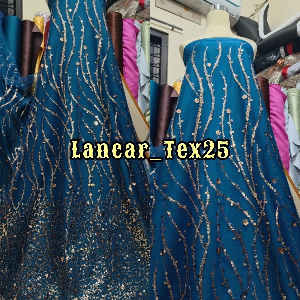 Tile Sequin Payet/Tile Payet Spangkle/Tile Payet Spangel SLR/Tile Elisab/Bahan Kebaya