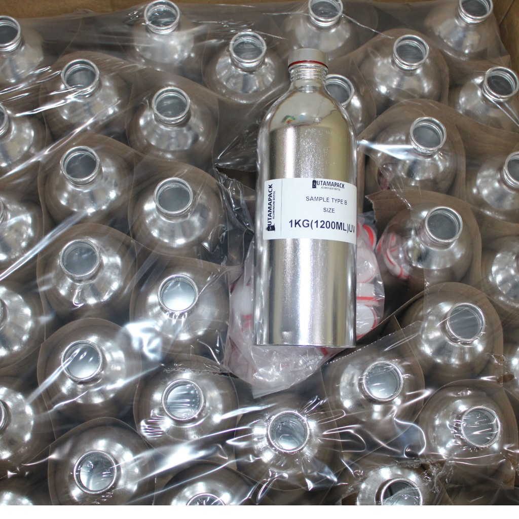 BOTOL KALENG ALUMUNIUM  1liter  1 liter 1000,ml ALUMINIUM  BIBIT PARFUM 1KG 1 KG 1kilogram  (1200 ML