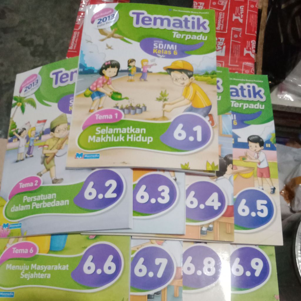 paket 9 buku tematik terpadu SD/MI KELAS 6 K23 MASMEDIA