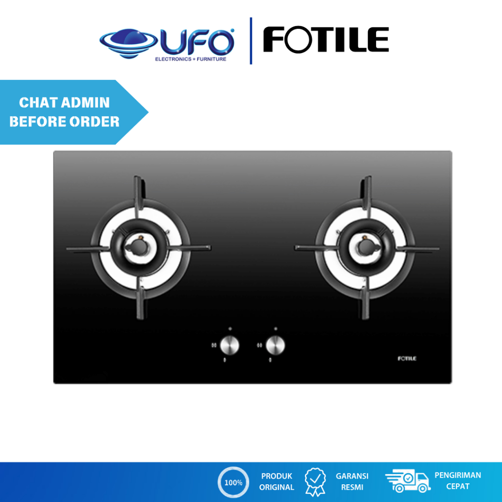 FOTILE KOMPOR GAS TANAM BUILT IN 2 TUNGKU GHG78211