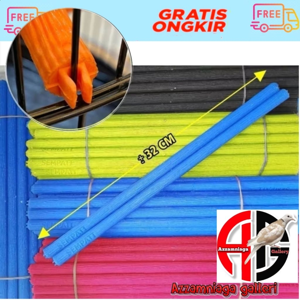 TANGKRINGAN BURUNG LOVEBIRD PLASTIK MOTIF KAYU ASEM